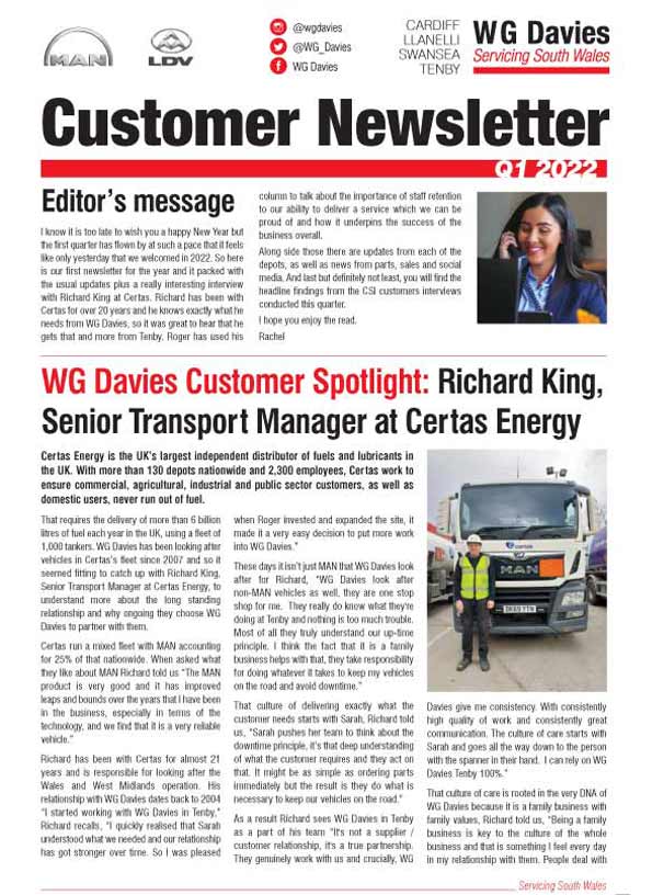 WG Davies Newsletter