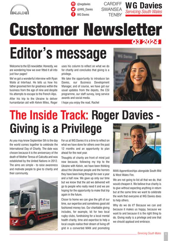 WG Davies Newsletter